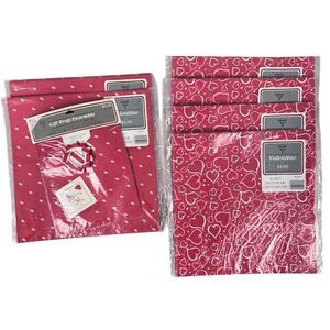 Ambassador Vintage Valentine's Day Heart Gift Wrap Paper Sheets Red 6 Pack